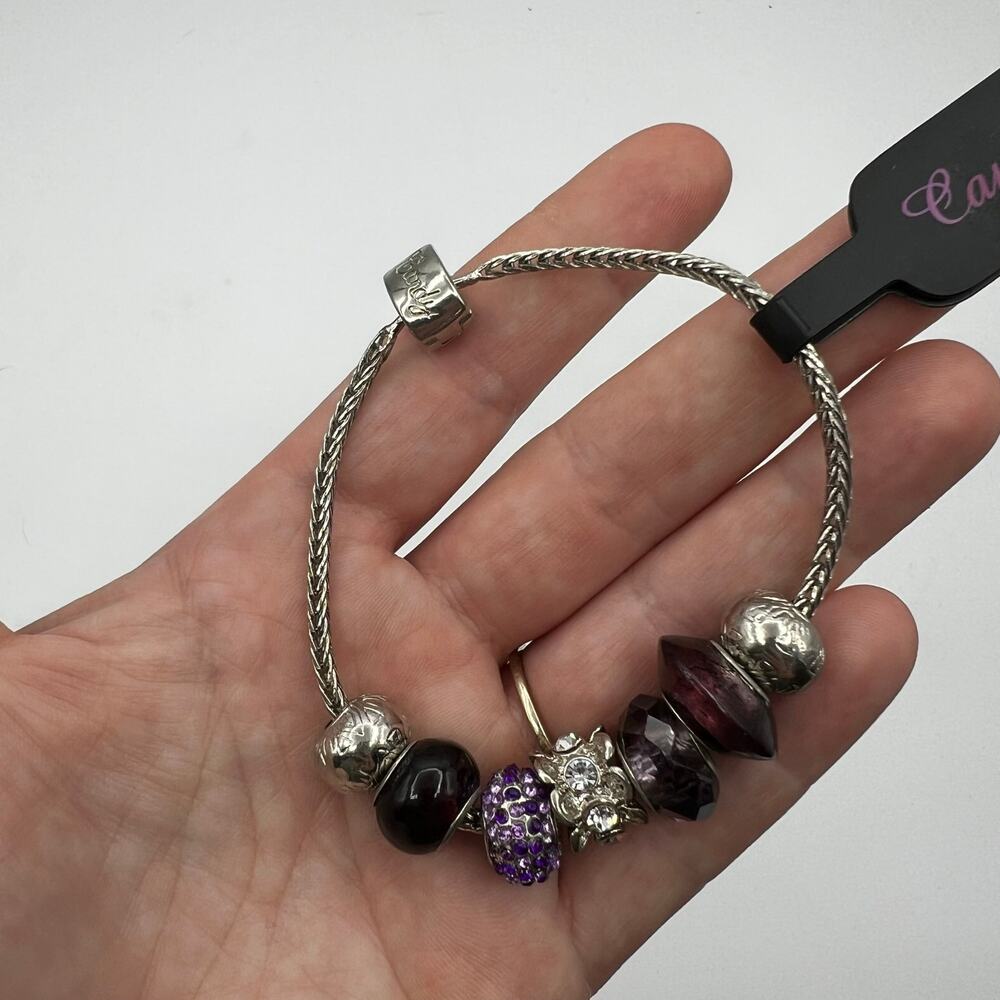 Candy‎ Silver and Purple Chunky Charm Bracelet